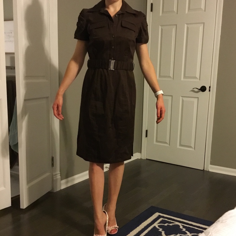 Calvin Klein belted military dress, sz 2